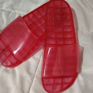 Forever 21 Cherry Red Slide Sandals